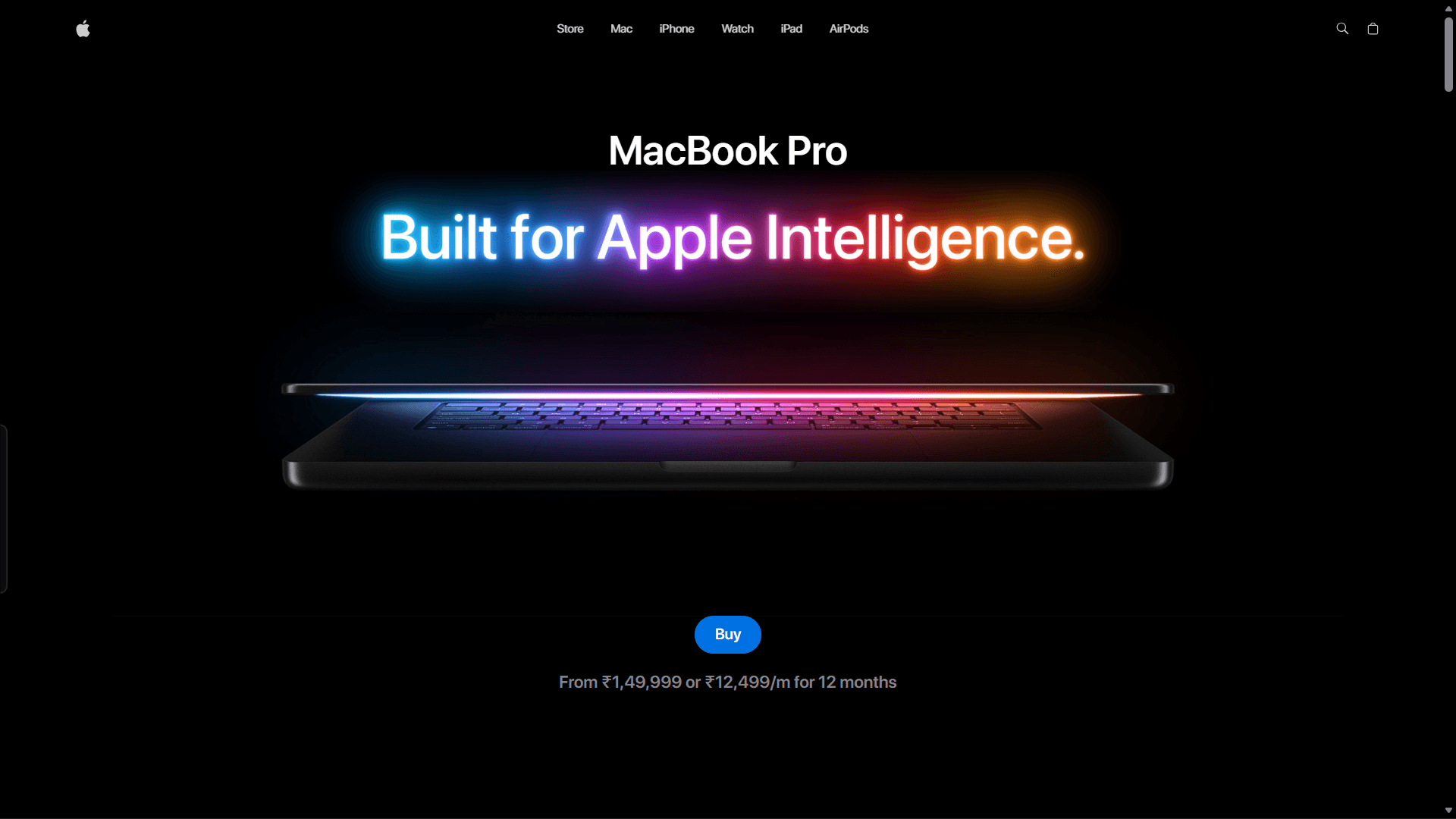 MacBook 3D Landing Page